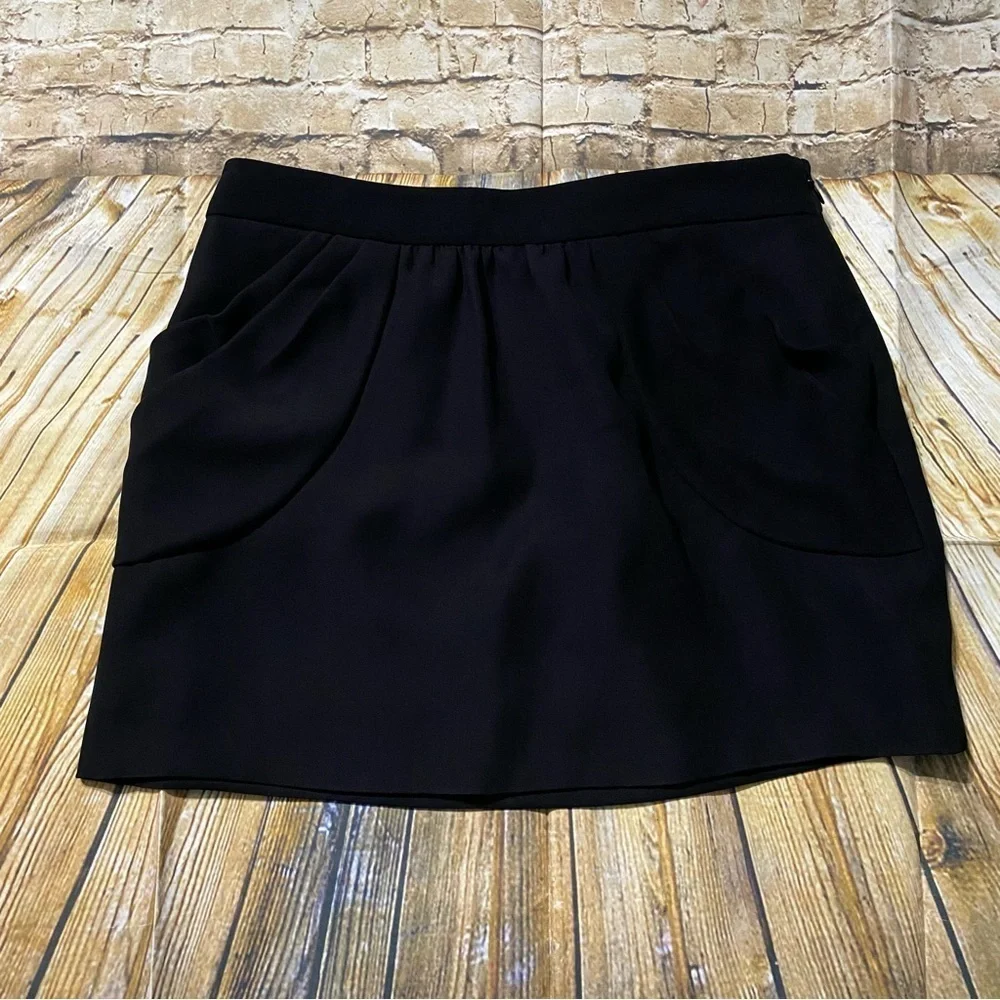 NWT J Crew Black Side Zip Mini Skirt With Pockets